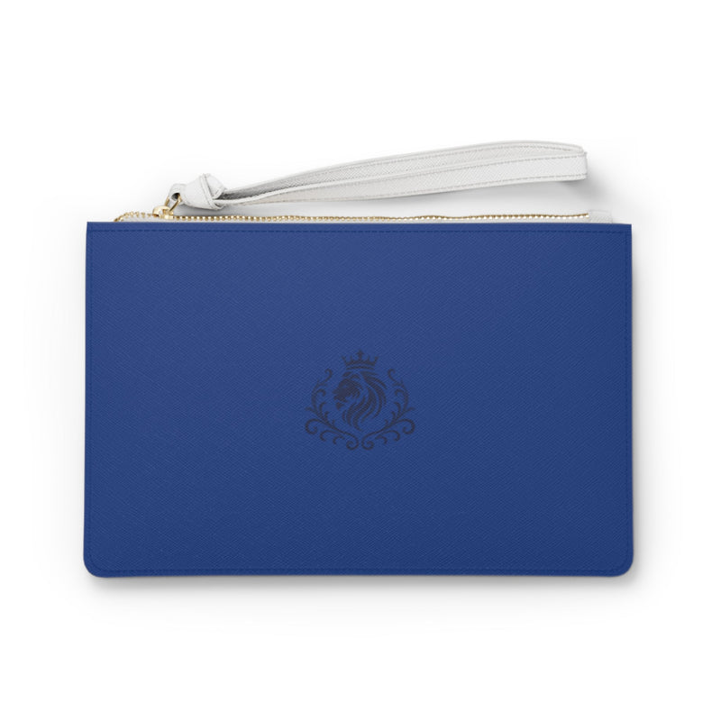 Aureon Mini Wristlet — Royal Blue Lion Emblem Clutch Printify