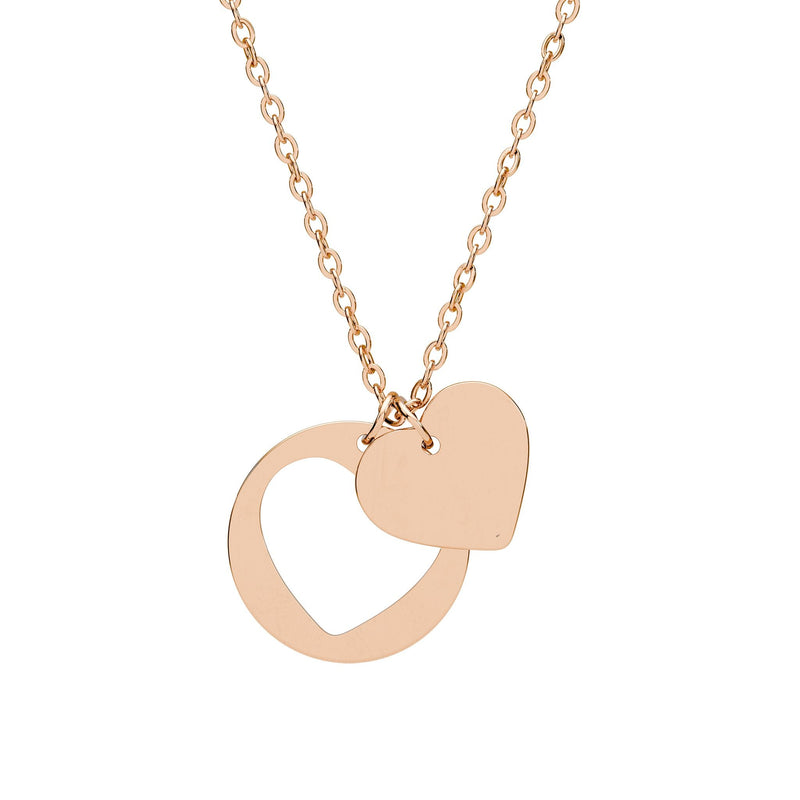 Engravable Heart Cutout Necklace – Rose Gold Personalized Pendant Printify