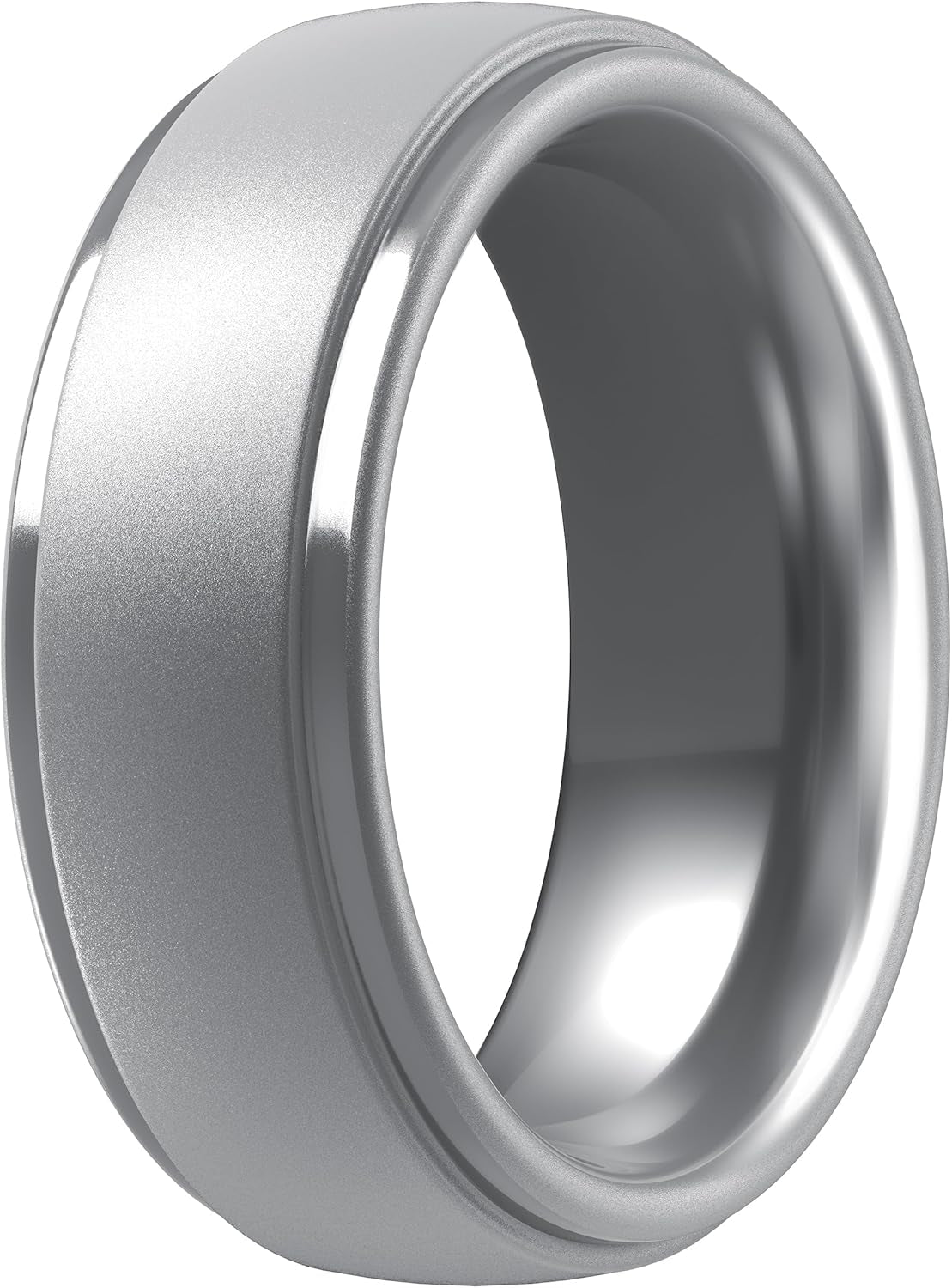 silicone mens ring with dual finish from Titan Flex Collection

