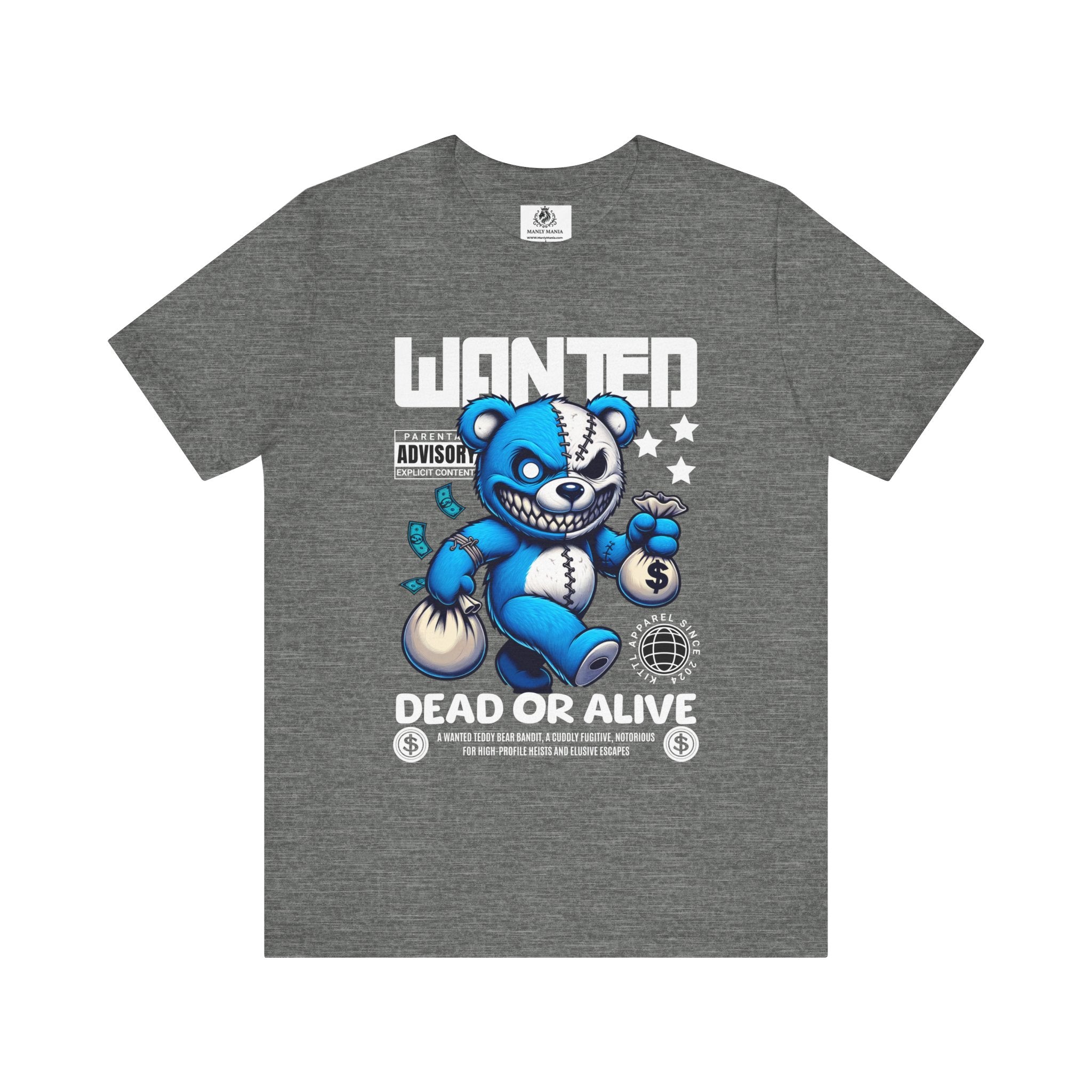 Deep Heather Dead or Alive Tee Front View – Men's Graphic T-Shirt by Manly Mania
