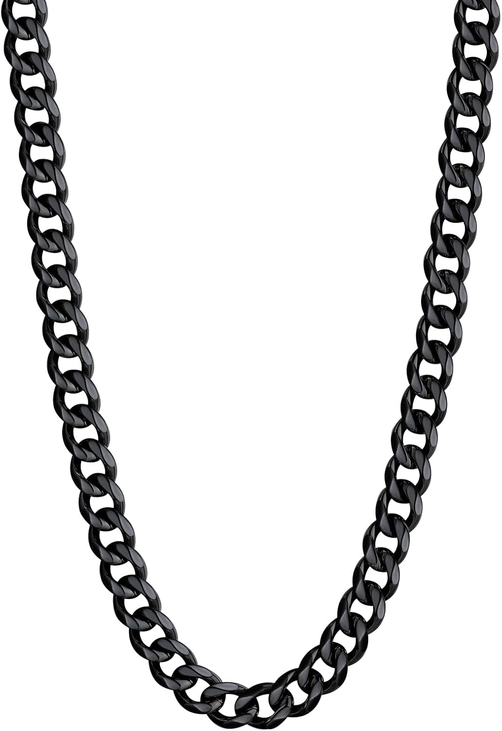 Black Manly Mania Royal Chain necklace – sleek black stainless steel chain for men