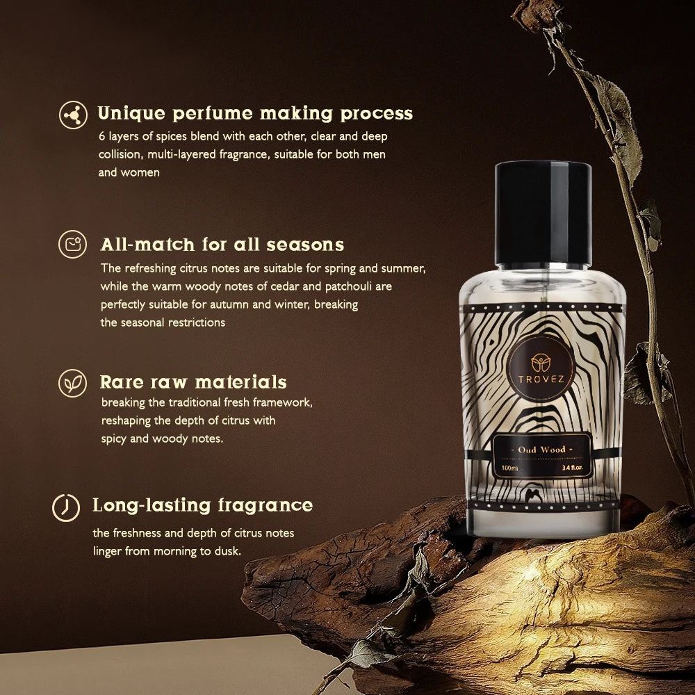 Dominion Trovez Oud magnetic cap design – elegant men’s perfume presentation