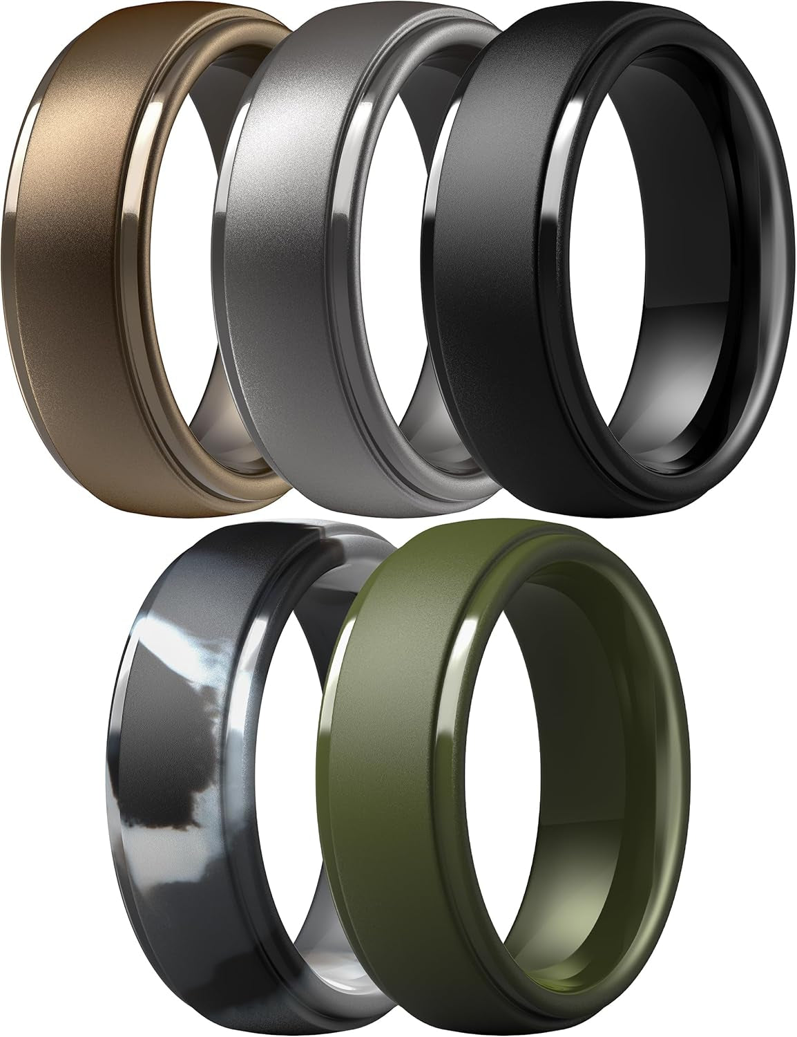 Titan Flex multipack silicone promise rings for men in assorted colors
