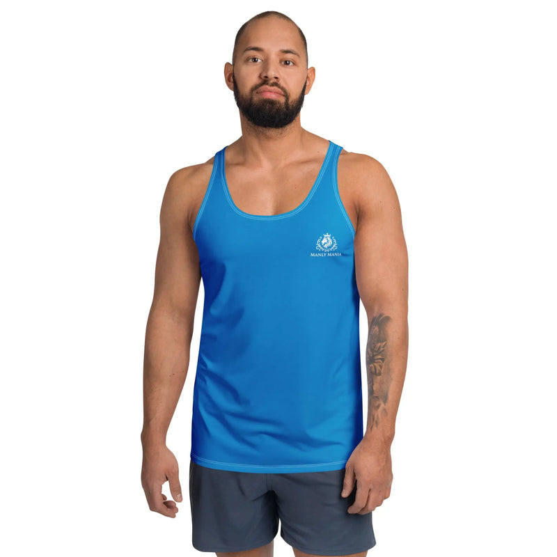 Manly Mania Ocean Monster Tank for Men on model men's stylish athletic tank top muscle fit