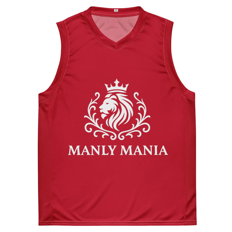 Manly Mania Urban Red Jersey front view men's athletic jersey modern streetwear design