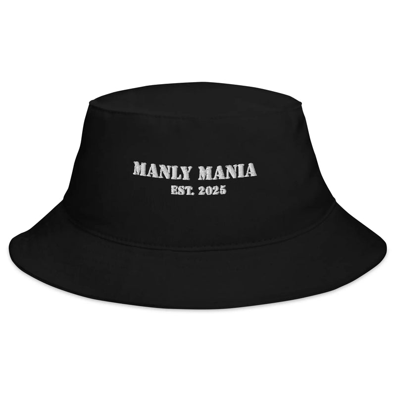 Manly Mania Core Bucket Hat black front view men's casual summer hat stylish fit