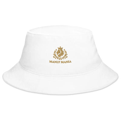Old Gold Bucket Hat white front view men's casual summer hat stylish fit