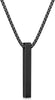 Black Steelmark Bar Pendant Necklace - Men's Chain Jewelry