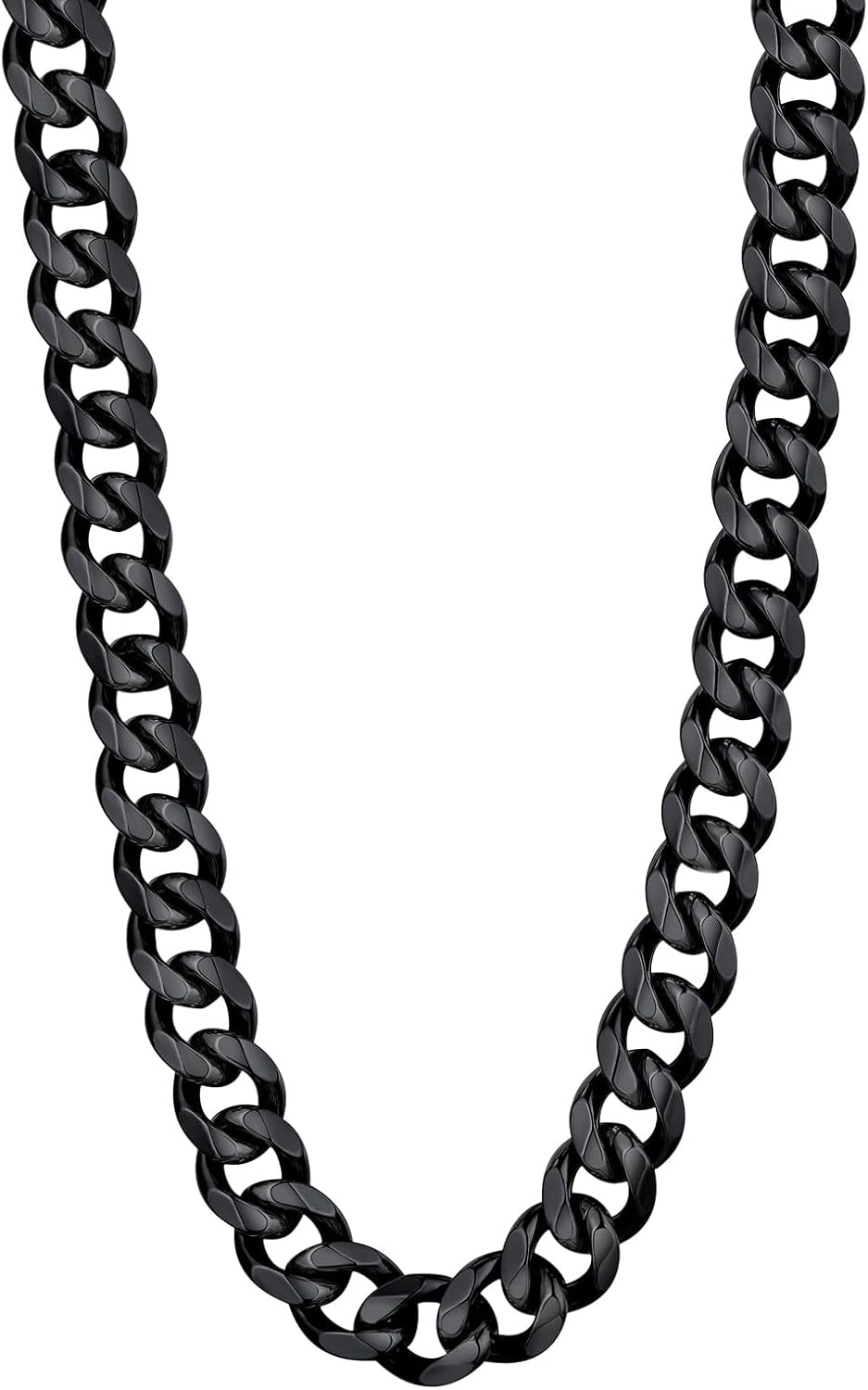Black Manly Mania Royal Chain necklace – sleek black stainless steel chain for men