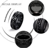 Side view of durable stainless steel men's promise rings with bold design