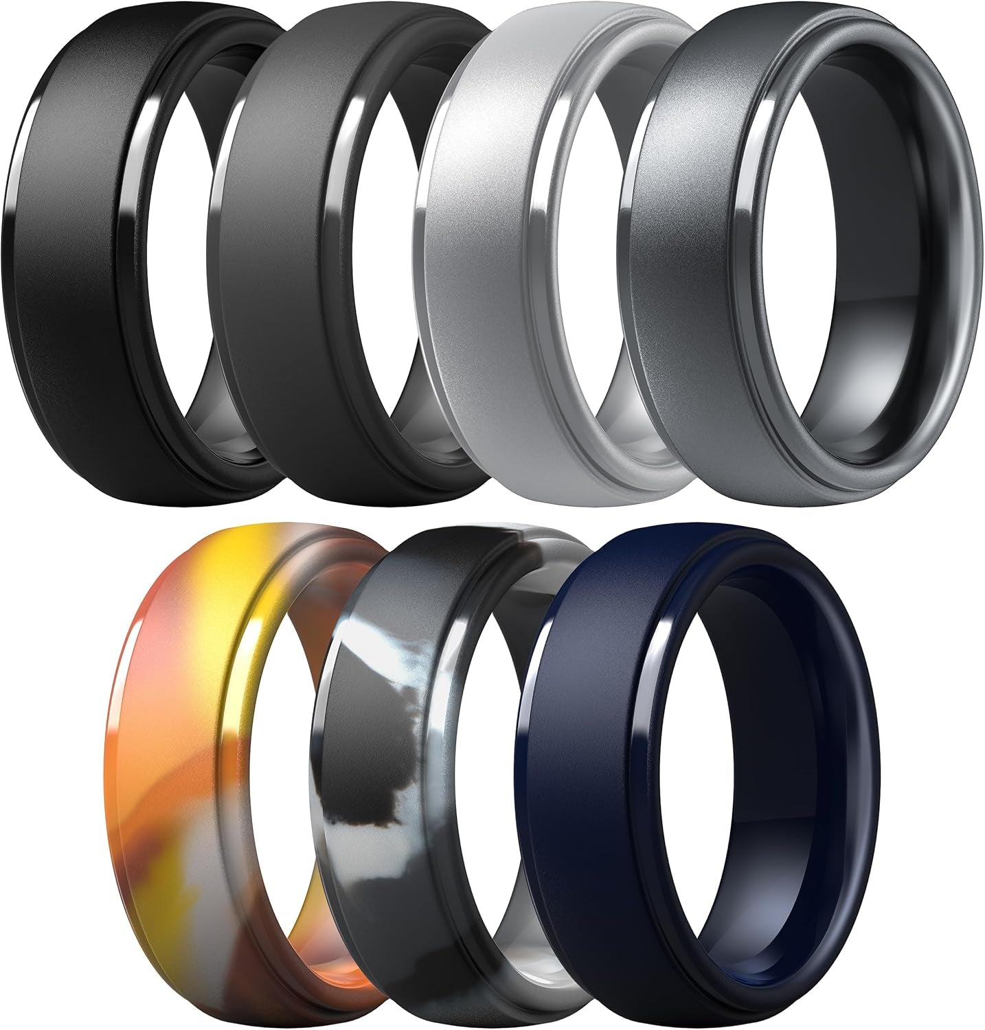 Titan Flex multipack silicone promise rings for men in assorted colors