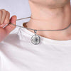 Man wearing Manly Mania Dominion Compass pendant necklace – stylish men's stainless steel chain