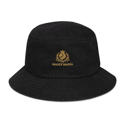 Manly Mania Gold Titan black Denim Bucket Hat