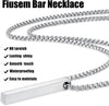 Silver Steelmark Bar Pendant Necklace - Men's Chain Jewelry