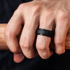 Man wearing Titan Flex silicone ring – durable mens promise ring for everyday wear