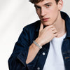 Man wearing the Titanium Edge Bracelet - bold and stylish mens bracelet