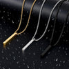 Close-Up of Steelmark Bar Pendant - Diamond-Cut Stainless Steel Necklace