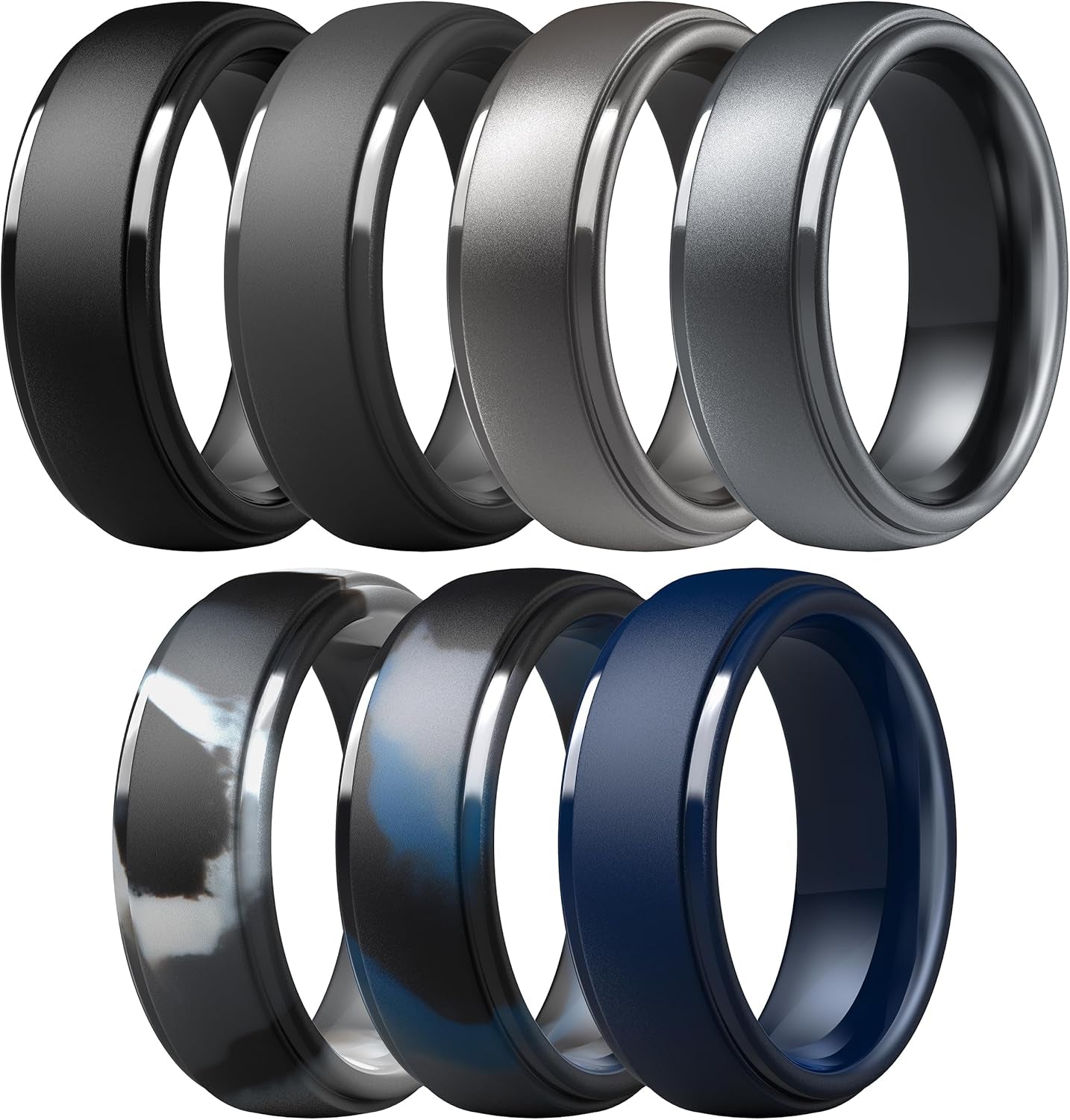 Titan Flex multipack silicone promise rings for men in assorted colors