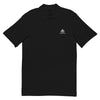 Black front view Manly Mania Legacy polo shirt