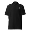 Black front view Manly Mania Legacy polo shirt