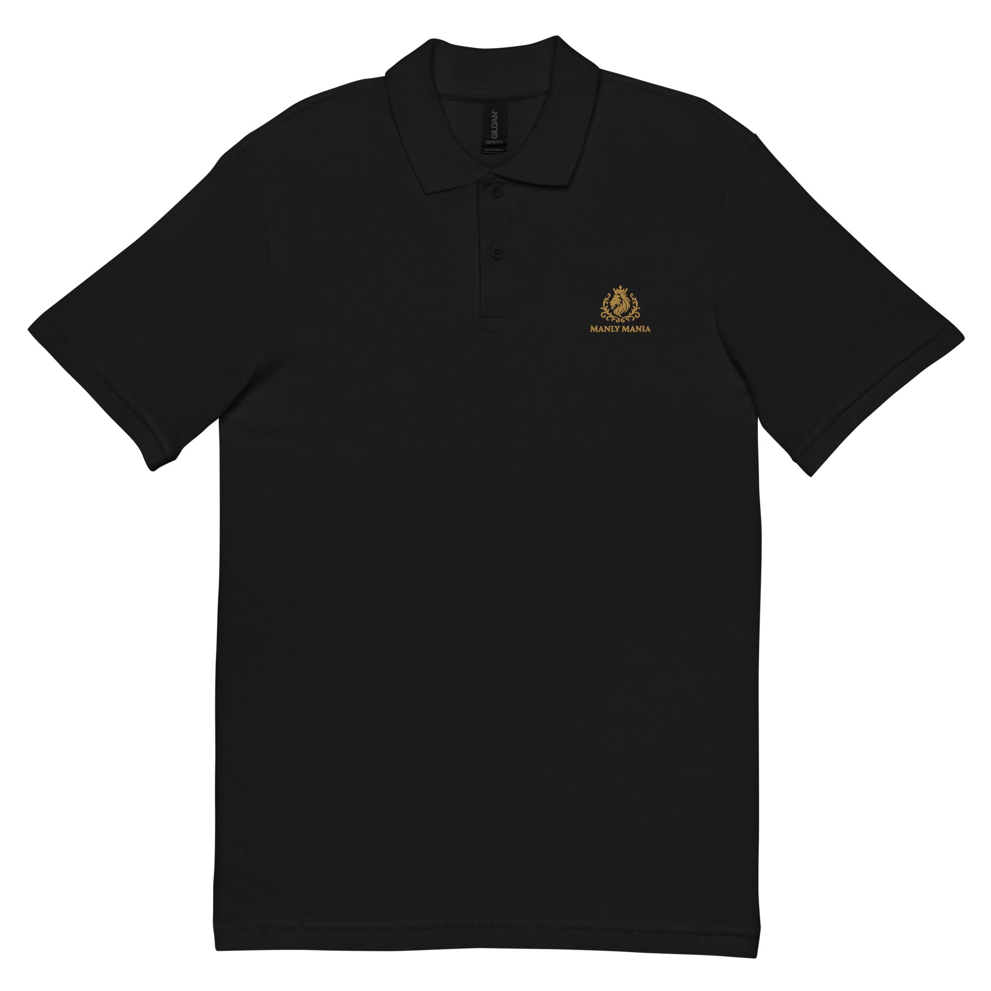 Golden Titan Polo Shirt in Black - Front View