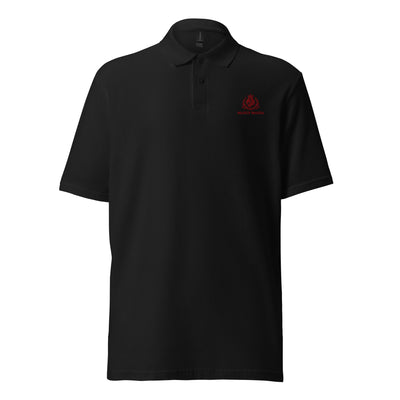 Manly Mania Giant Polo Shirt in Black - Front View