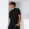 Close-up of Fabric and Details - Black Giant Polo Shirt