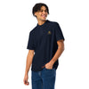 Golden Titan Polo Shirt in Navy - Detail Close-Up