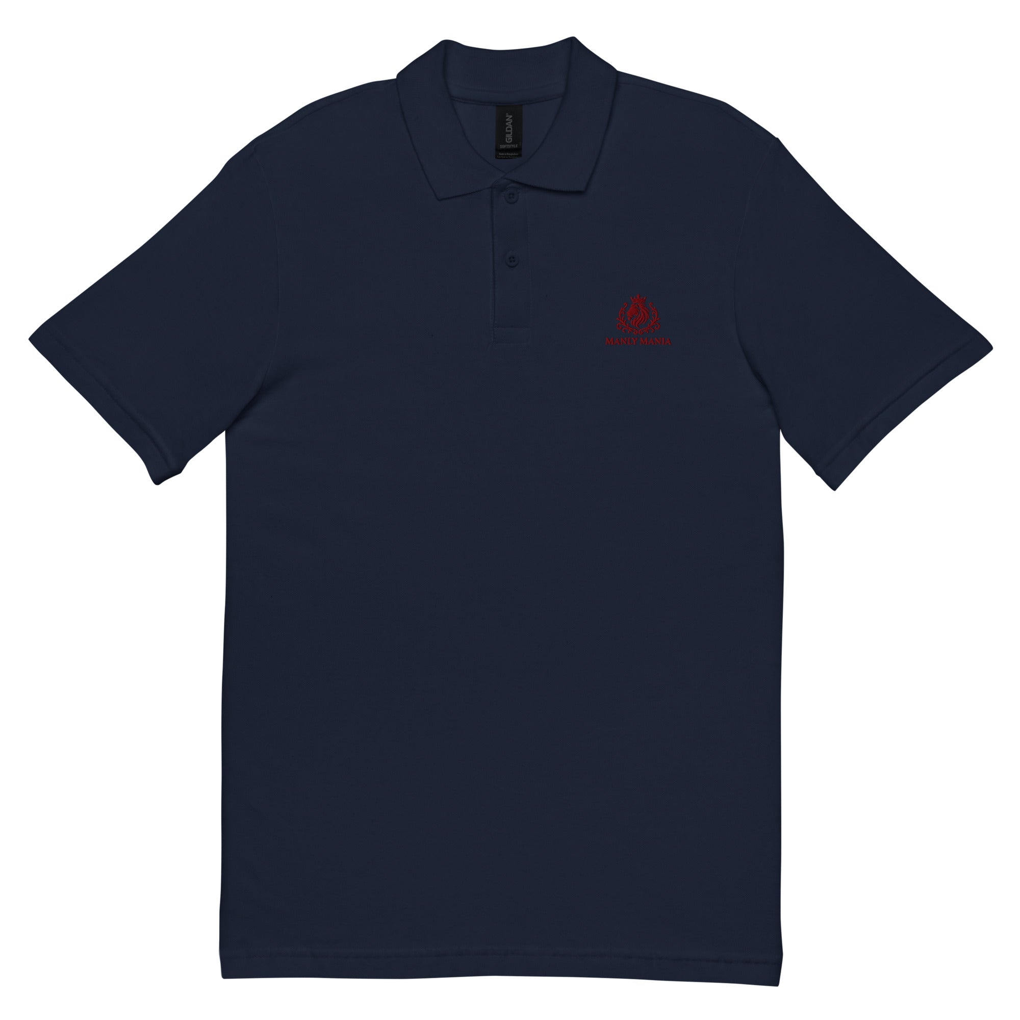  Front view of Manly Mania Giant Polo Shirt in Navy