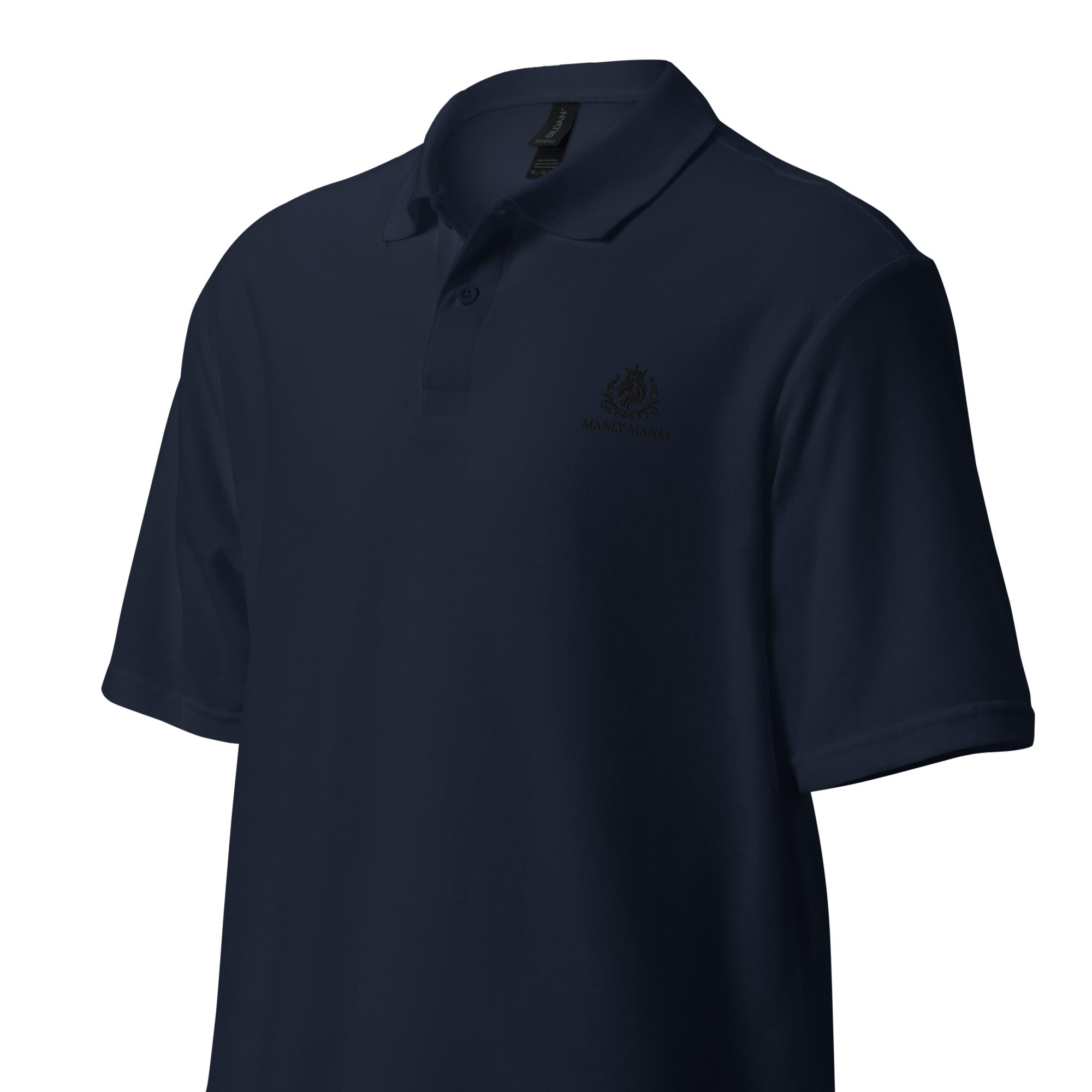 Detail stitching of Navy Manly Mania Apex Polo Shirt – high-quality polo shirt