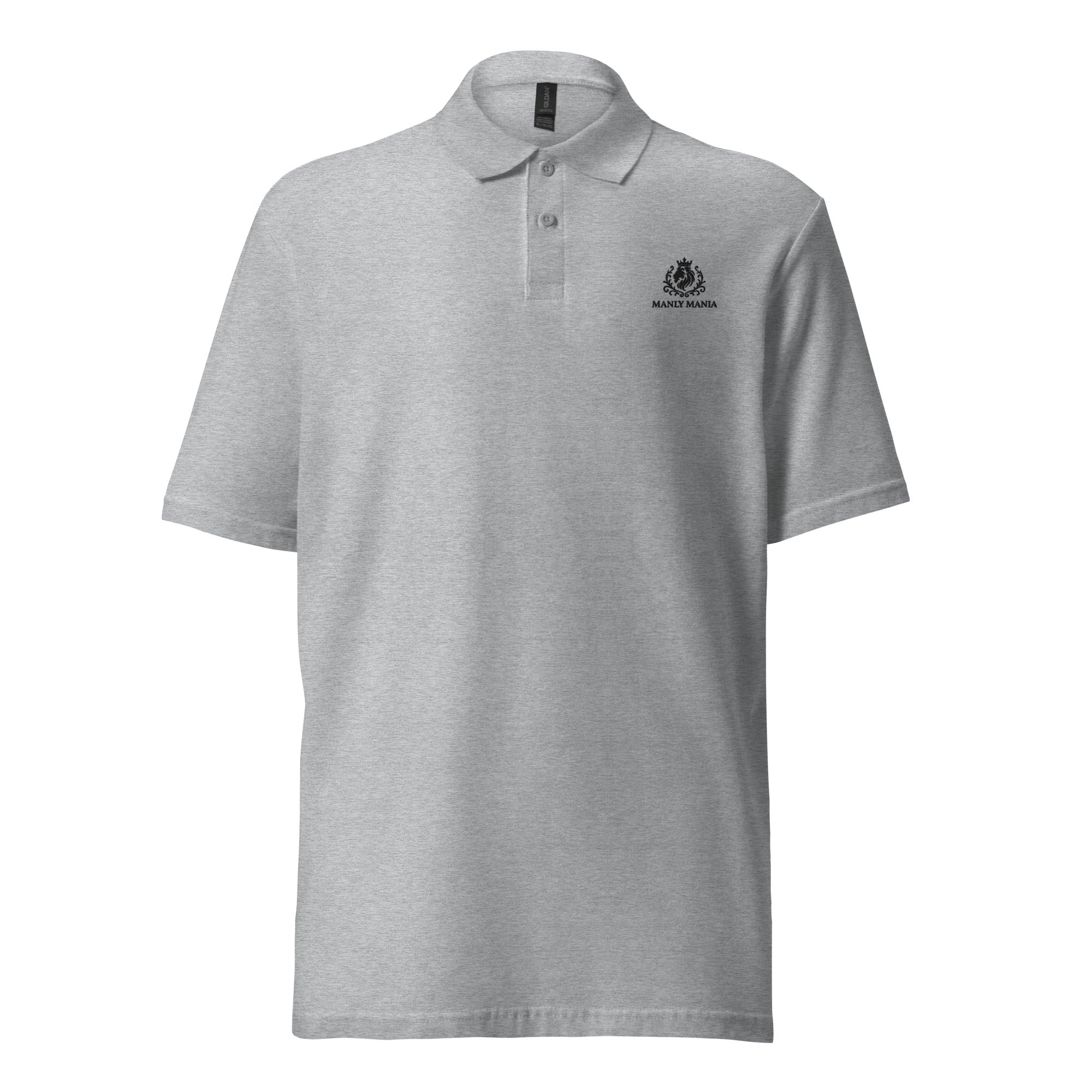 Sport Grey Manly Mania Apex Polo Shirt front view – mens polo shirt