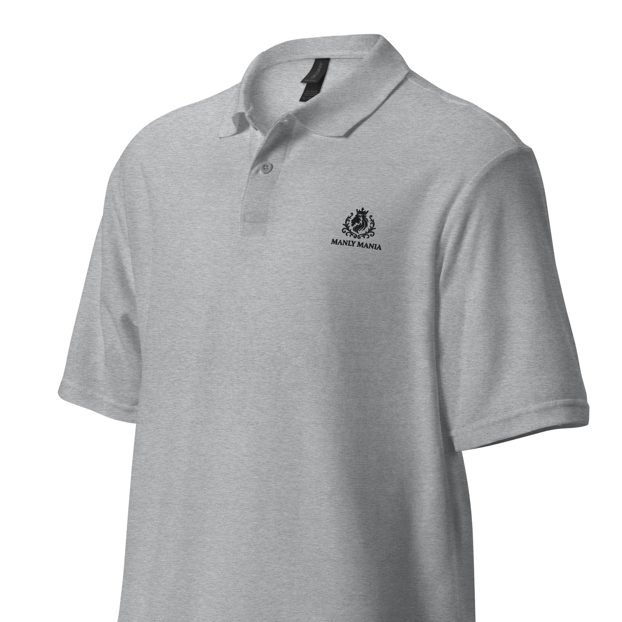 Close-up of Sport Grey Manly Mania Apex Polo Shirt – textured polo shirt material