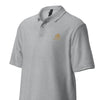 Golden Titan Polo Shirt in Sport Grey - Embroidered Detail Close-Up