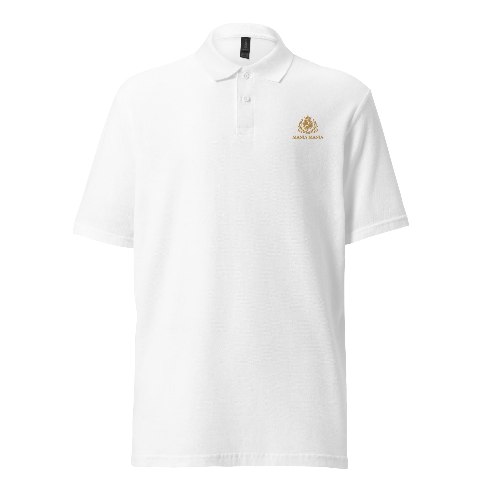Golden Titan Polo Shirt in White - Front View