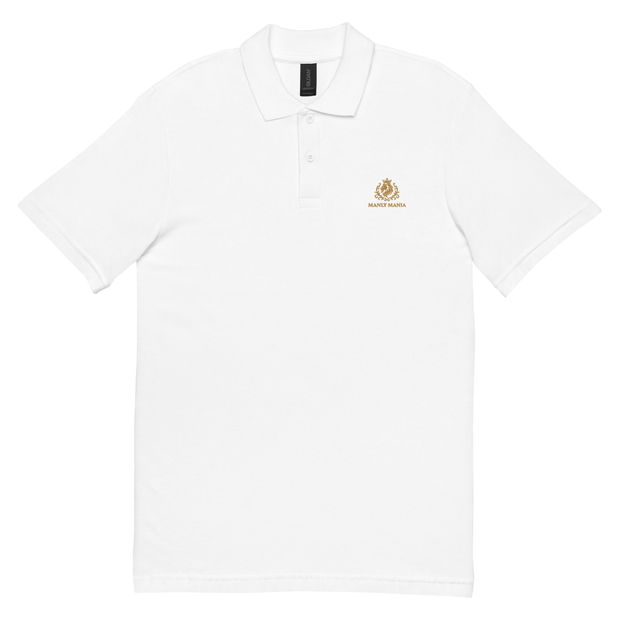 Golden Titan Polo Shirt in White - Front View