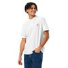 Golden Titan Polo Shirt in White -  Detail Close-Up