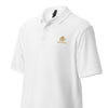Golden Titan Polo Shirt in White - Embroidered Detail Close-Up