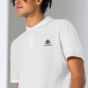  Close-up of White Manly Mania Apex Polo Shirt – crisp fabric polo shirt